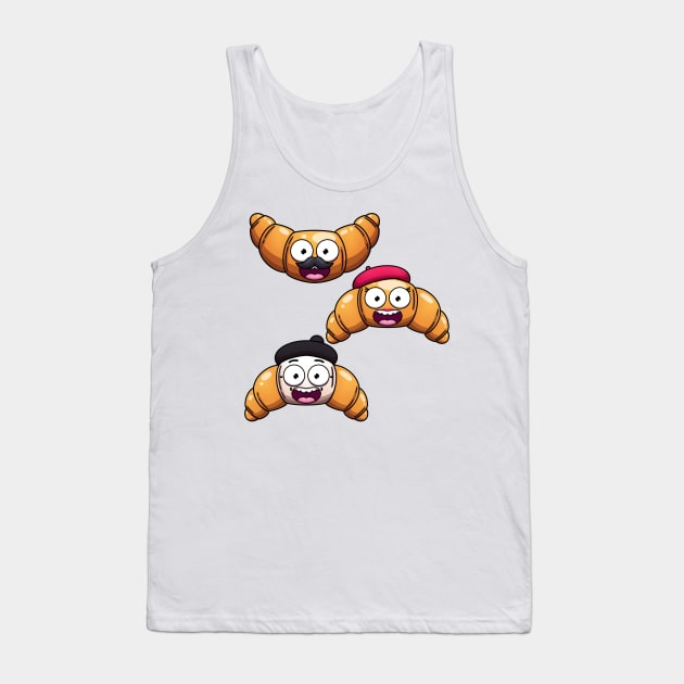 Funny French Croissants Tank Top by TheMaskedTooner